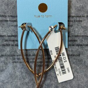 True To Form Gold-Tone Curved Double Bar Dangle Stud Earrings Women's Jewelry